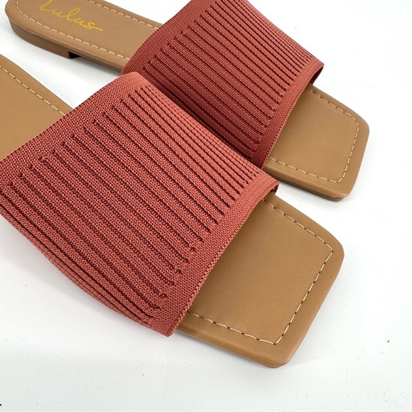 Lulu’s Ribbed Knit Square Toe Slide Sandals Size 11 Woman - Picture 5 of 7